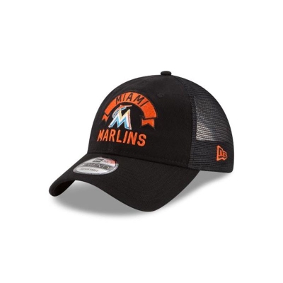 Sapca New Era Miami Marlins MLB Stacked Classic 9TWENTY Adjustable - Negrii